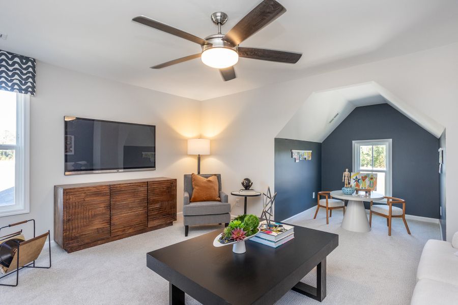 Furnished interior in a model home at Bedford in Raeford (Image 31).