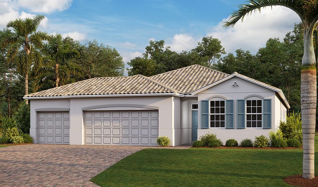 Front exterior of a home in the Magnolia Landing community, located in North Fort Myers, FL (Image 12). Front exterior of a home in the Magnolia Landing community, located in North Fort Myers, FL (Image 12).