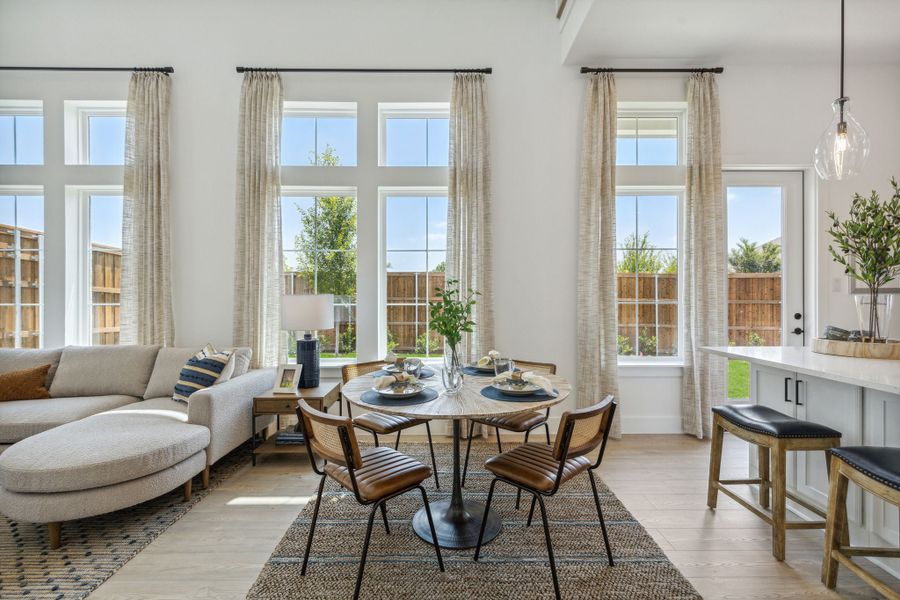 Furnished interior in a model home at Newman Village Townhomes in Frisco (Image 7).
