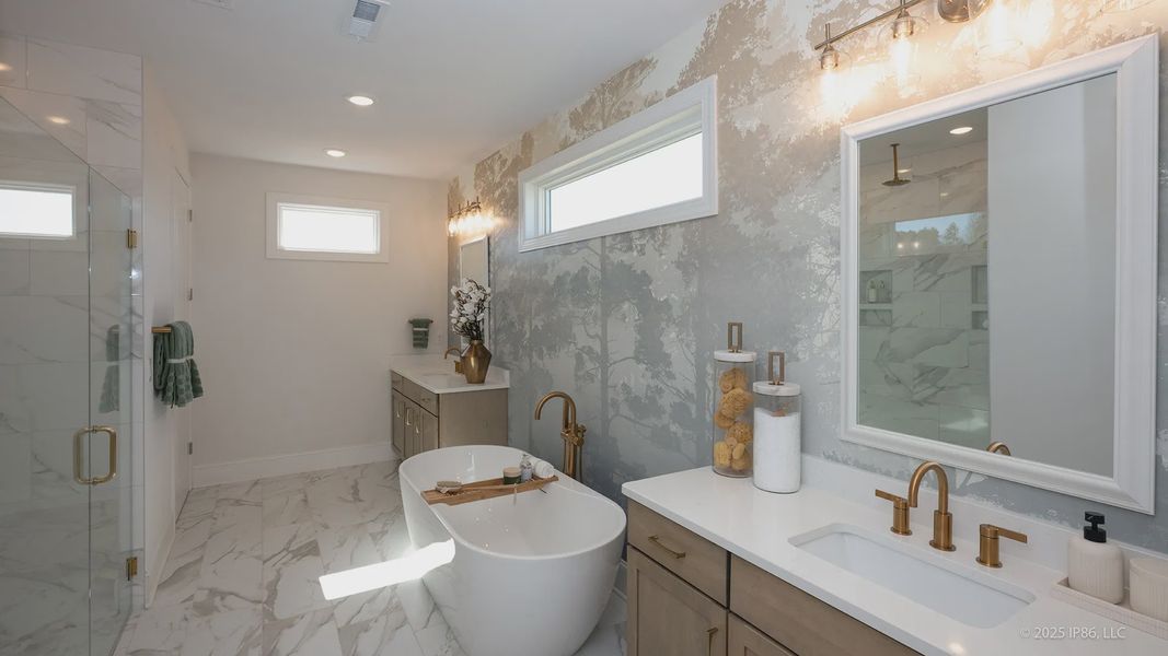 Furnished interior in a model home at The Courtyards at Lake Davidson in Mooresville (Image 22).