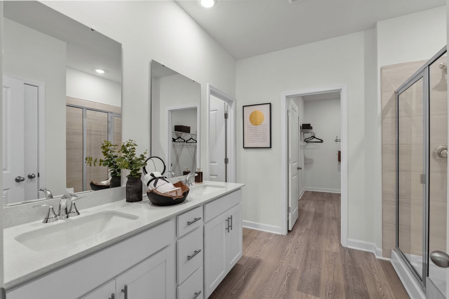 Furnished interior in a model home at Crown Pointe in Georgetown (Image 11).