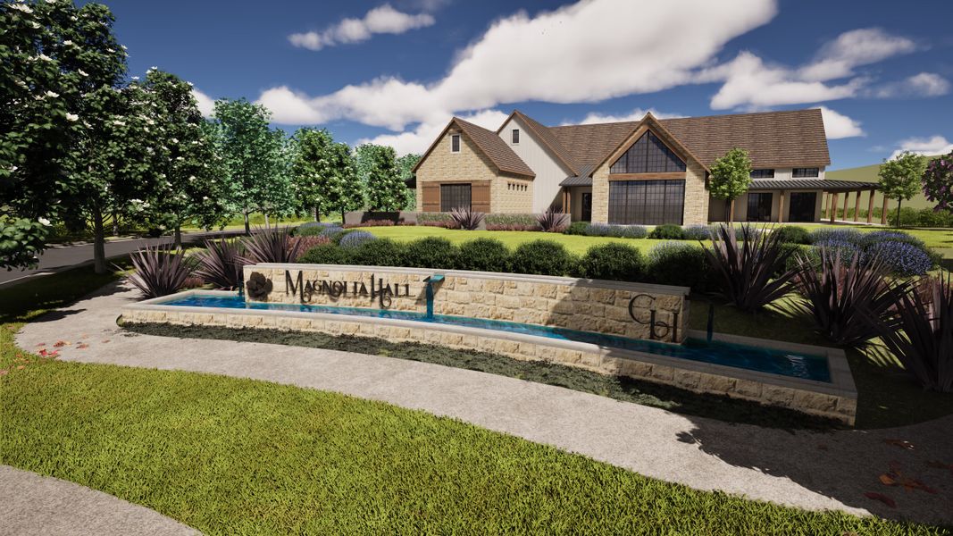 Entrance to the Gatherings® at GreenHouse community in Marietta, GA, featuring signage and landscaping (Image 9).