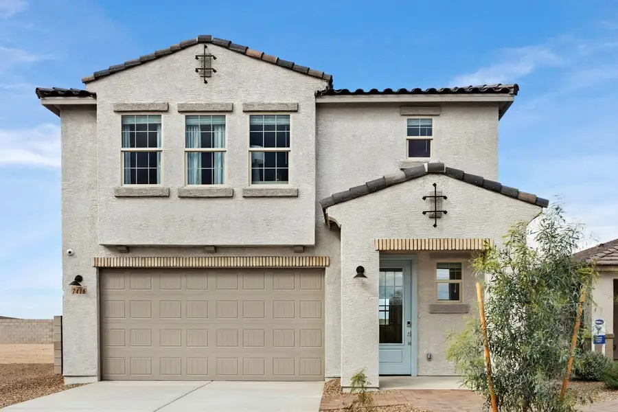 Front exterior of a home in the Blackhawk community, located in Tucson, AZ (Image 2). Front exterior of a home in the Blackhawk community, located in Tucson, AZ (Image 2).