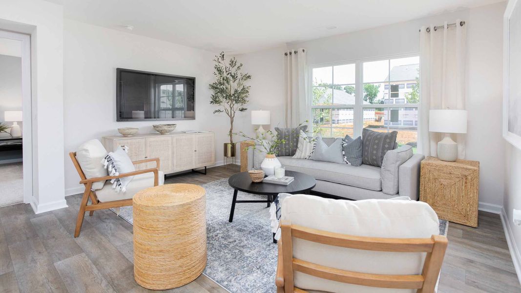 Furnished interior in a model home at Foxtail in Yadkinville (Image 13).