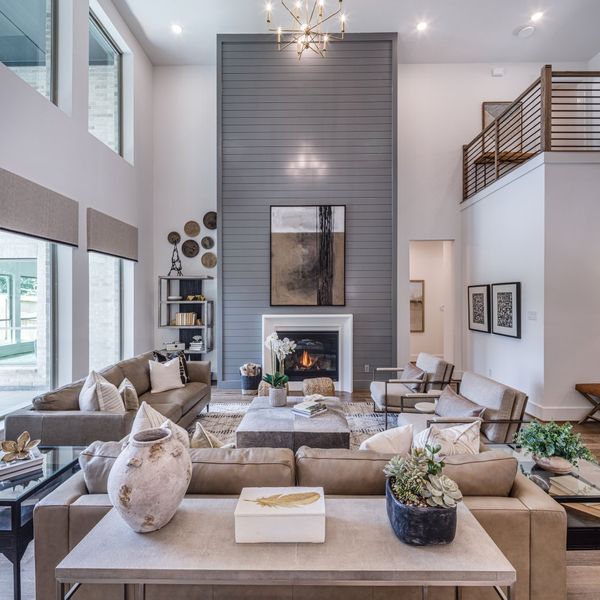 Furnished interior in a model home at The Highlands in Porter (Image 25).