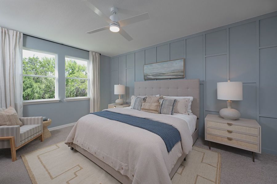 Furnished interior in a model home at Creekview Fossil Ridge in Pilot Point (Image 9). Furnished interior in a model home at Creekview Fossil Ridge in Pilot Point (Image 9).