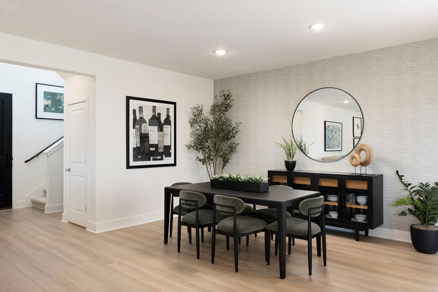 Furnished interior in a model home at The Residences Collection at Parkton Square in Kyle (Image 6).