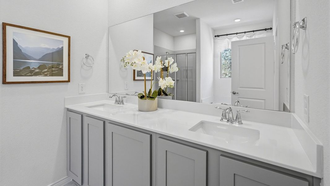 Furnished interior in a model home at The Woods at Lindsey Place in Anna (Image 96).