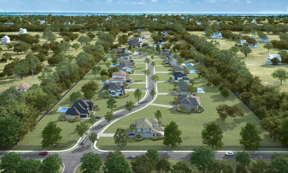 Aerial view of the Chapel View community in Heath, TX, showing layout and nearby surroundings (Image 11).