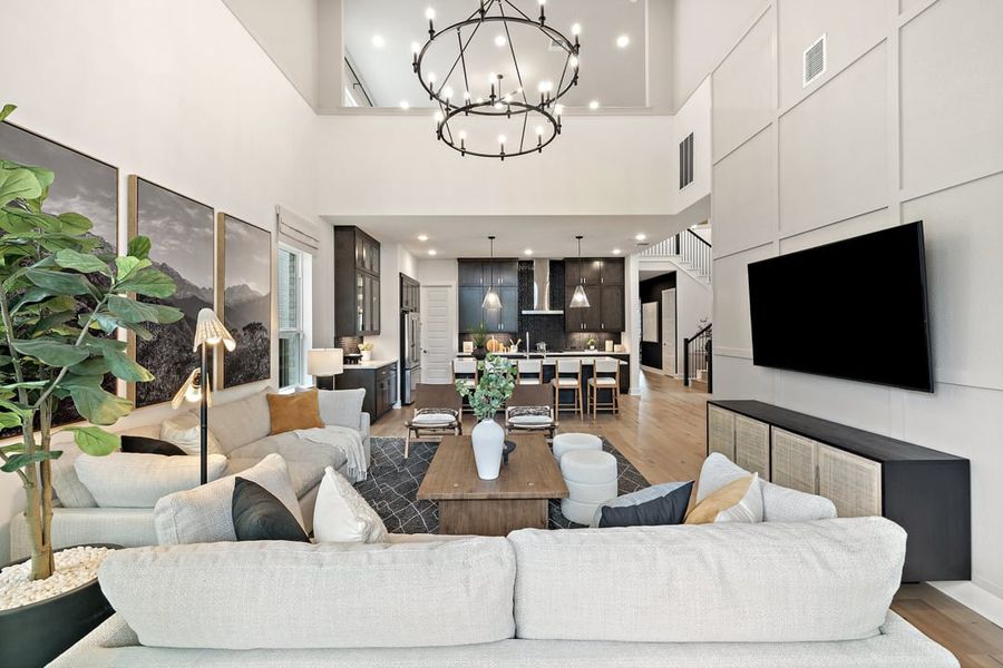 Furnished interior in a model home at Wolf Ranch in Georgetown (Image 17).