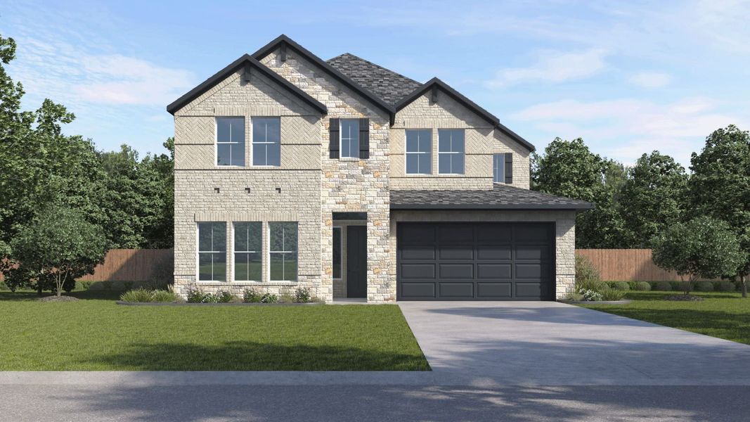 Front exterior of a home in the The Enclave at Bar W Ranch community, located in Leander, TX (Image 5).