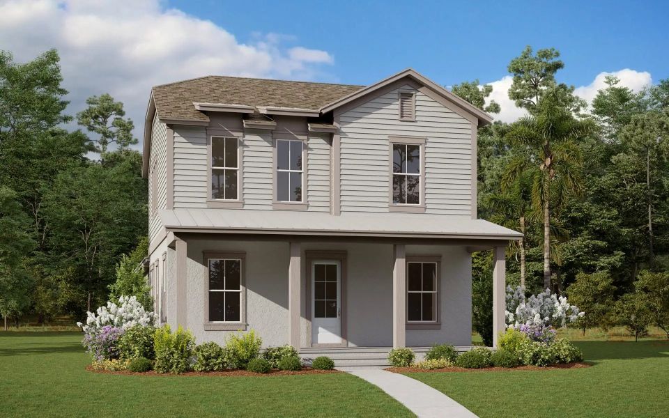 Front exterior of a home in the Laureate Park 50' community, located in Orlando, FL (Image 8).