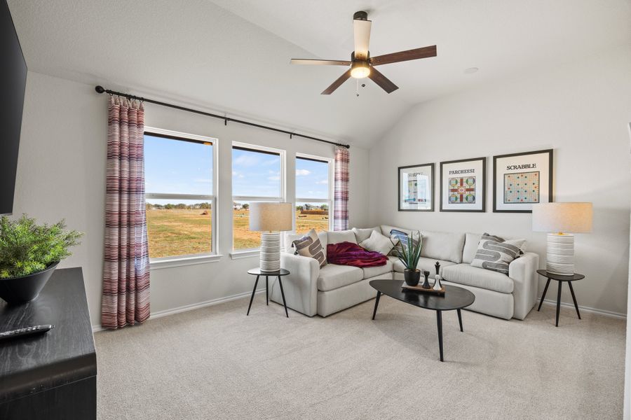 Furnished interior in a model home at El Dorado in Granbury (Image 24).