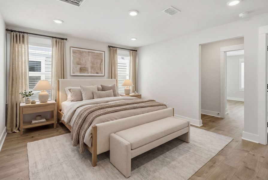 Furnished interior in a model home at Ashley Walk Townes in Charleston (Image 5).