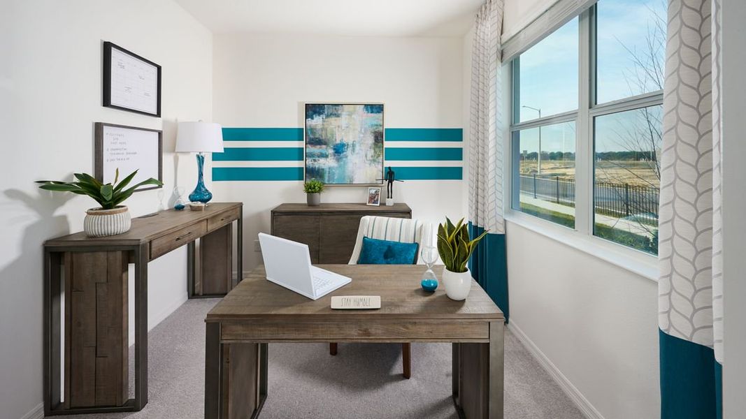 Furnished interior in a model home at Cypress Park Estates in Haines City (Image 11).