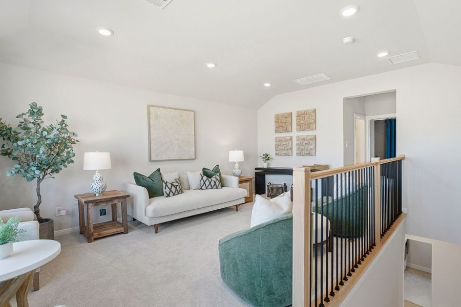 Furnished interior in a model home at Lily Creek at Sutton Fields in Aubrey (Image 36).