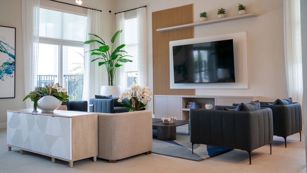 Clubhouse gathering area with TV