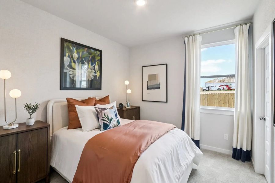 Furnished interior in a model home at Evelyn in Austin (Image 23).