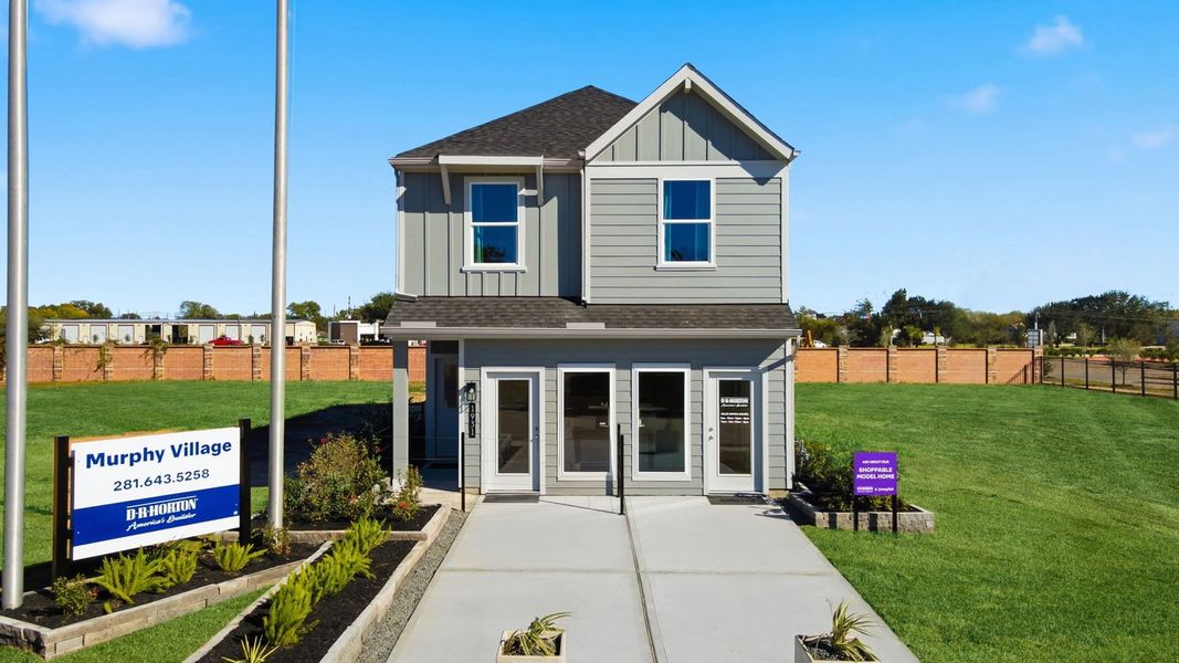 Front exterior of a home in the Murphy Village community, located in Missouri City, TX (Image 1).