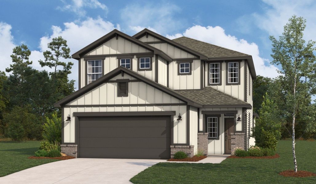 Front exterior of a home in the Highland Ridge community, located in New Braunfels, TX (Image 19).