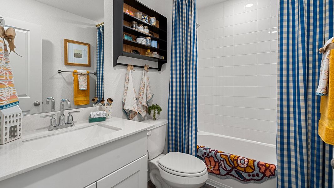 Furnished interior in a model home at Railhead in Cedar Creek (Image 27).