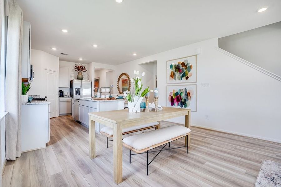 Furnished interior in a model home at Raburn Reserve 50s in Tomball (Image 79).