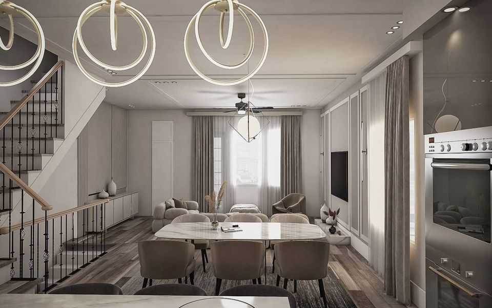 Furnished interior in a model home at Woodcrest Homes in Houston (Image 2). Furnished interior in a model home at Woodcrest Homes in Houston (Image 2).