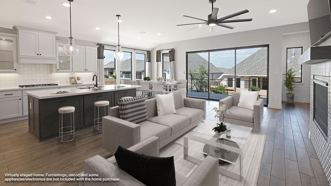 Furnished interior in a model home at Veramendi 50' in New Braunfels (Image 8).