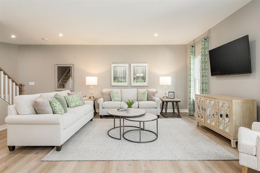 Our homes feature modern, open-concept living rooms to wind down in after a long day.