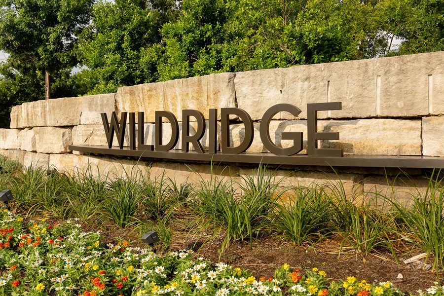 Entrance to the Wildridge community in Oak Point, TX, featuring signage and landscaping (Image 2). Entrance to the Wildridge community in Oak Point, TX, featuring signage and landscaping (Image 2).