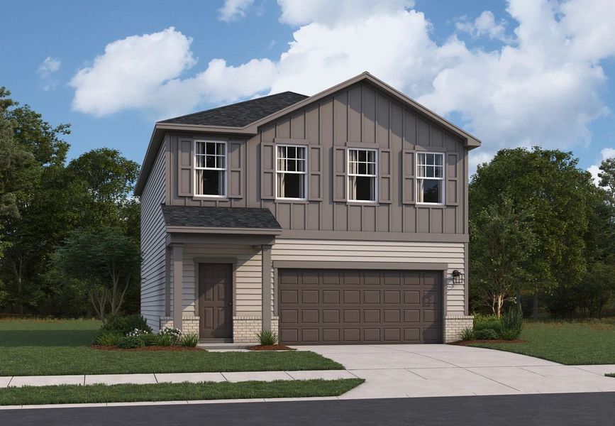 Front exterior of a home in the Avalon Ridge community, located in Cut and Shoot, TX (Image 8).