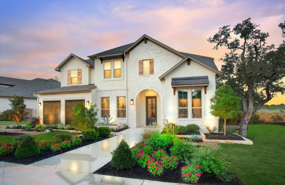 Front exterior of a home in the Silverleaf community, located in Cedar Creek, TX (Image 11).