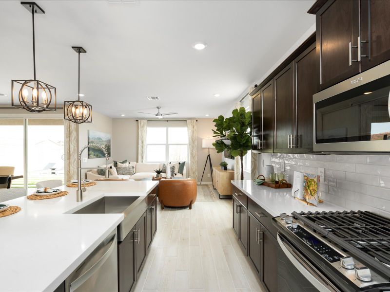 Furnished interior in a model home at Mesquite Mountain Ranch at Frontera in Surprise (Image 9).