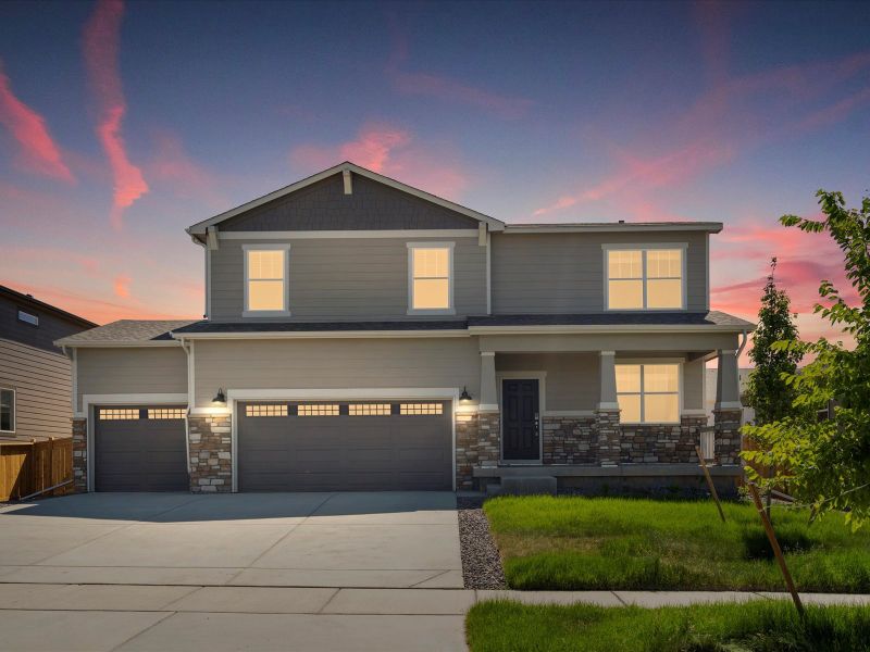 Waterton exterior image taken at Buffalo Highlands, a Meritage Homes community in Commerce City, CO.