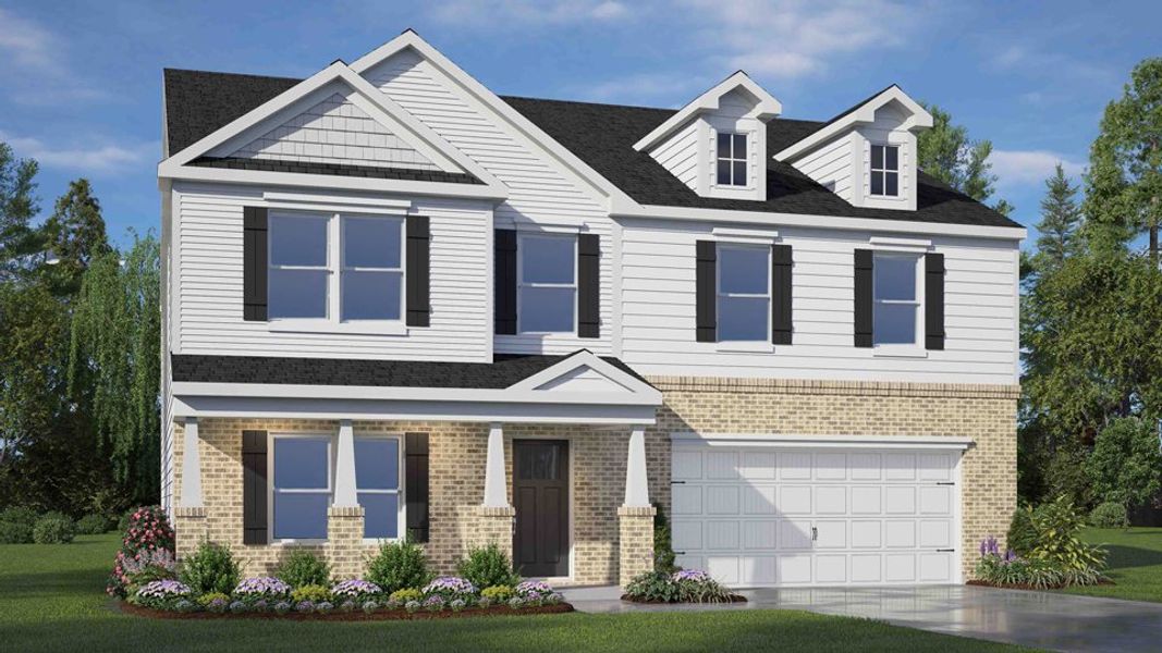 Front exterior of a home in the Shahbain Reserve community, located in Raeford, NC (Image 9).