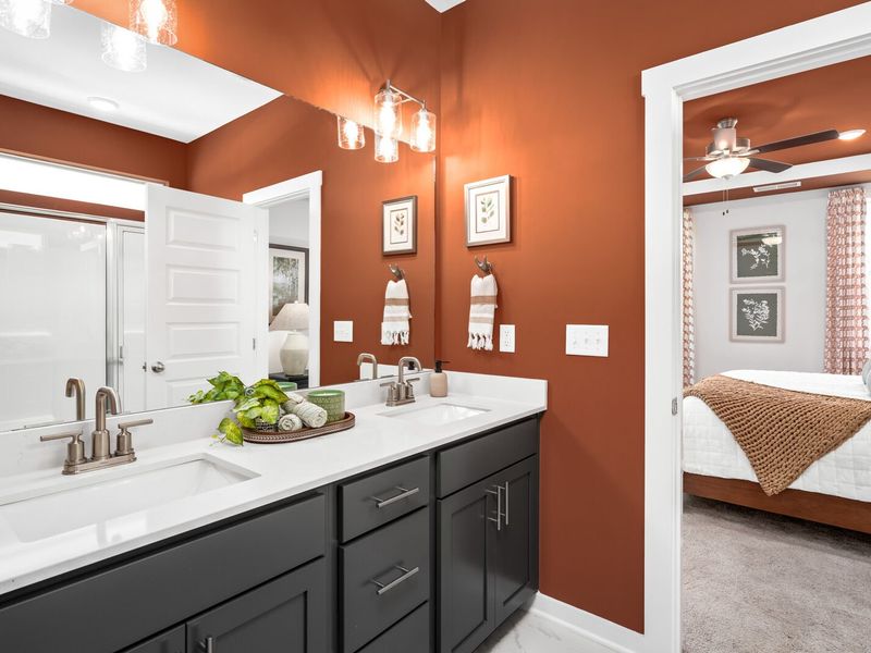 Furnished interior in a model home at Calista Farms in White House (Image 28). Furnished interior in a model home at Calista Farms in White House (Image 28).