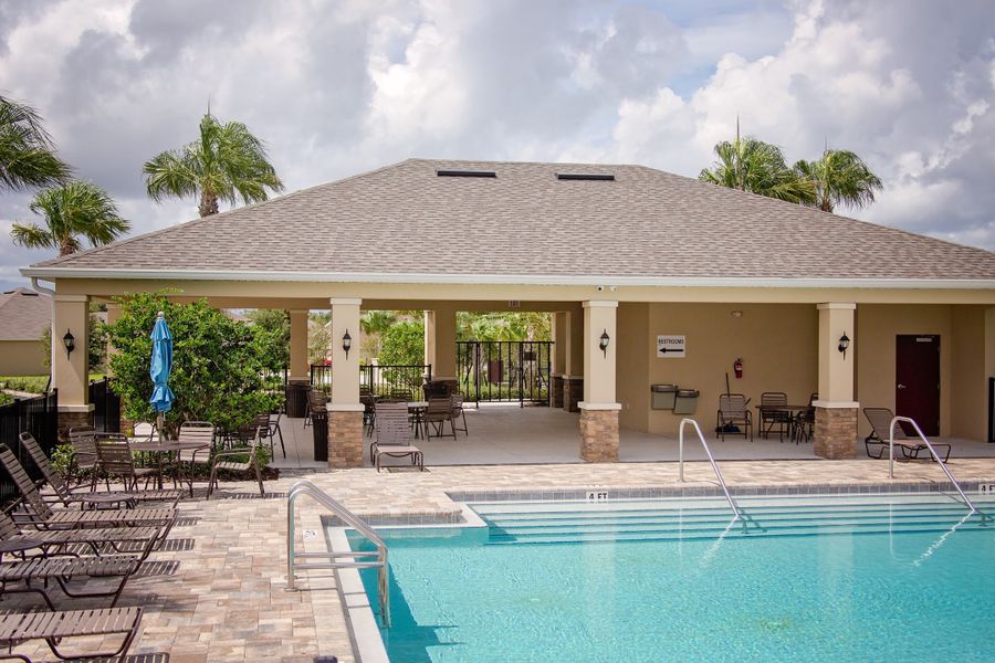 Front exterior of a home in the Preserves at Lakeside Landings community, located in Winter Haven, FL (Image 3).