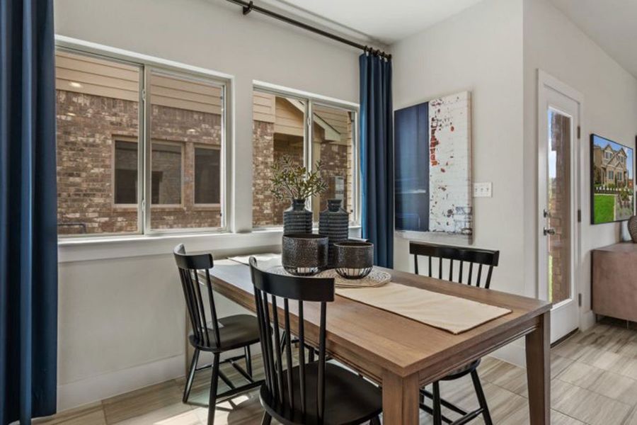 Furnished interior in a model home at Saddle Creek Twinhomes in Georgetown (Image 30).