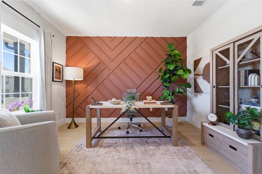 Furnished interior in a model home at Notting Hill in Converse (Image 7).