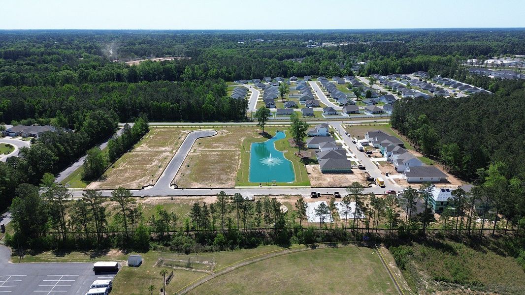 Aerial view of the Chapman Village community in Conway, SC, showing layout and nearby surroundings (Image 1). Aerial view of the Chapman Village community in Conway, SC, showing layout and nearby surroundings (Image 1).