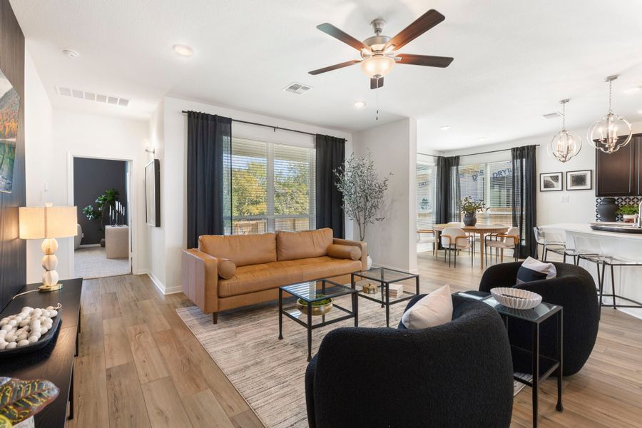 Furnished interior in a model home at Three Creeks in Belton (Image 16).