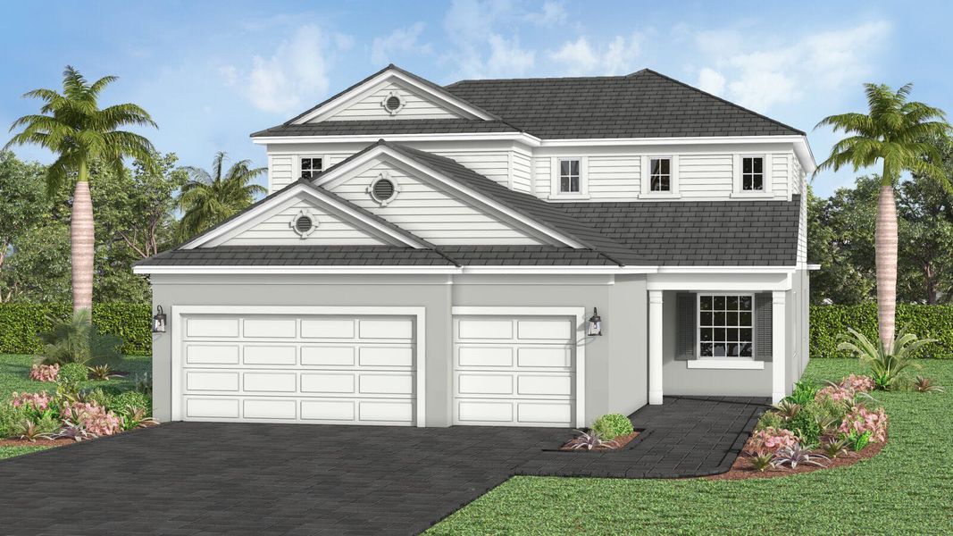 Front exterior of a home in the Kingston South Real Estate and Homes for Sale in Estero, FL - Neal Communities community, located in Estero, FL (Image 22).