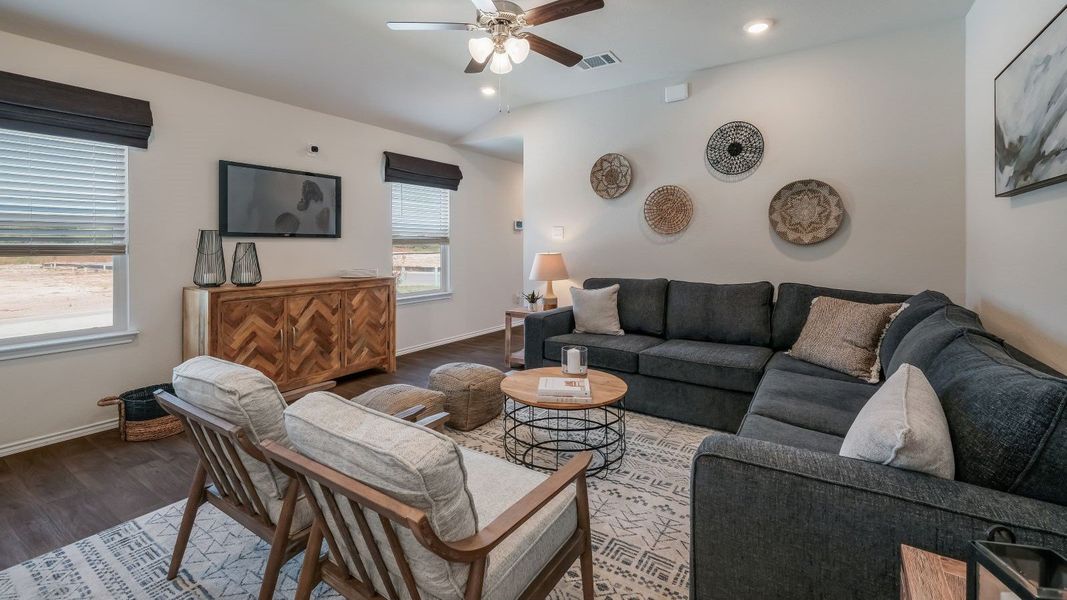 Furnished interior in a model home at August Trails in Needville (Image 6). Furnished interior in a model home at August Trails in Needville (Image 6).