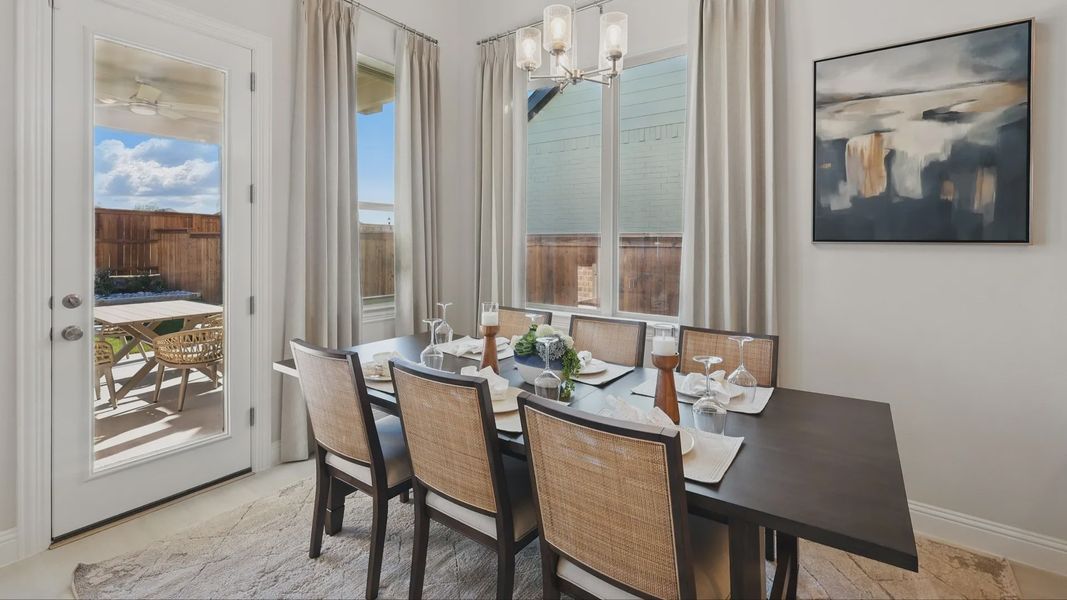 Furnished interior in a model home at Green Meadows in Celina (Image 25). Furnished interior in a model home at Green Meadows in Celina (Image 25).