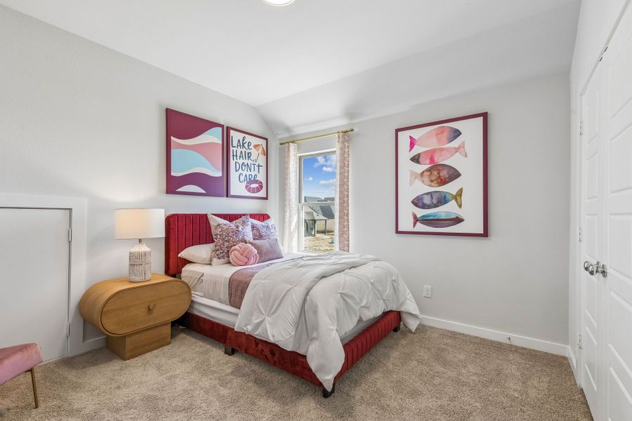 Bedroom in the Winters model home in Gunter TX by Trophy Signature Homes