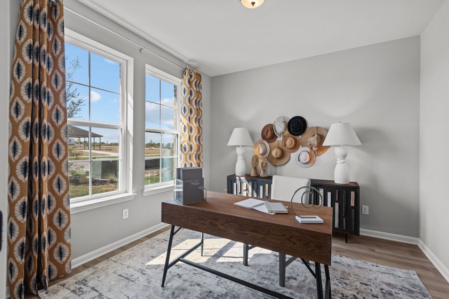 Furnished interior in a model home at Weltner Farms in New Braunfels (Image 9).