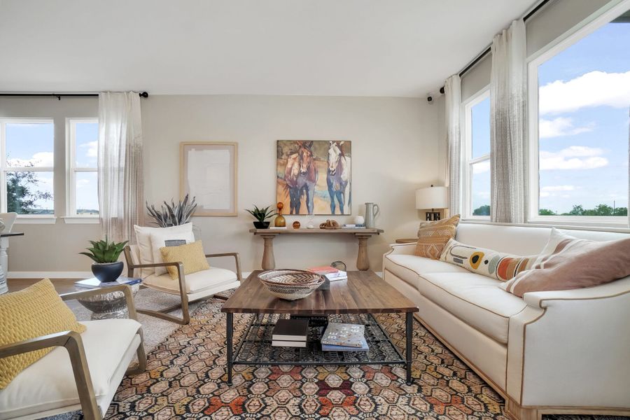 Furnished interior in a model home at Blue Ridge Ranch in San Antonio (Image 20).