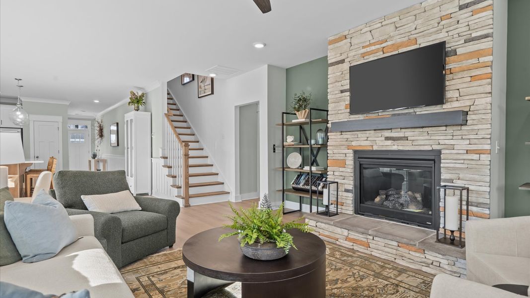 Furnished interior in a model home at Pelham Crossing in Greenville (Image 26). Furnished interior in a model home at Pelham Crossing in Greenville (Image 26).