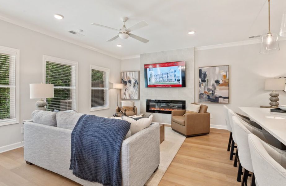 Furnished interior in a model home at Wildwood Place in Powder Springs (Image 7).