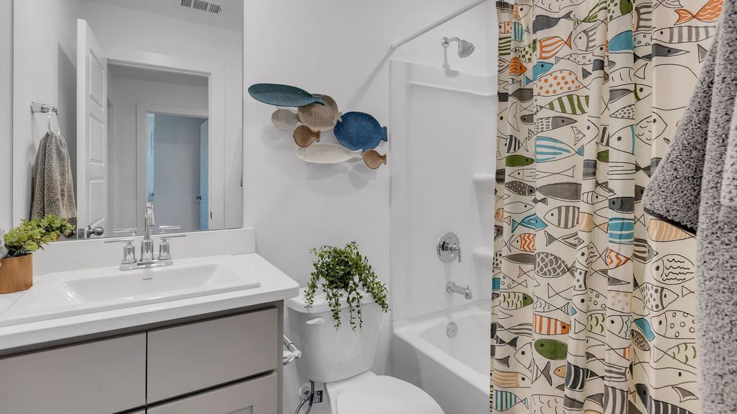 Furnished interior in a model home at Viridian in Lubbock (Image 28).